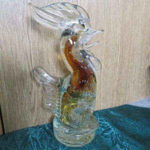 Blown Glass ROOSTER Figurine 8.25" High Heavy (192C)